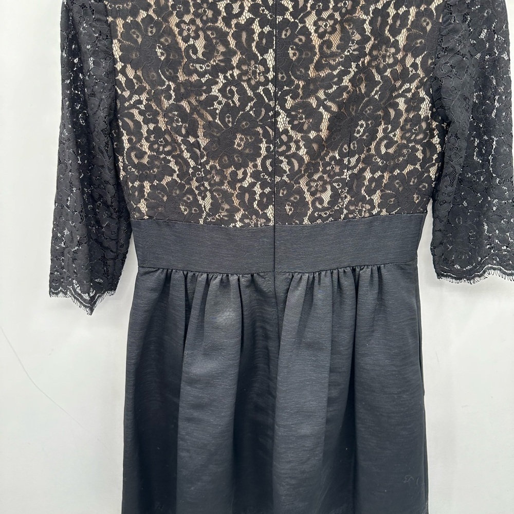ELIZA J black Lace & faille midi length sexy whimsigoth dress. 8 - Picture 8 of 11